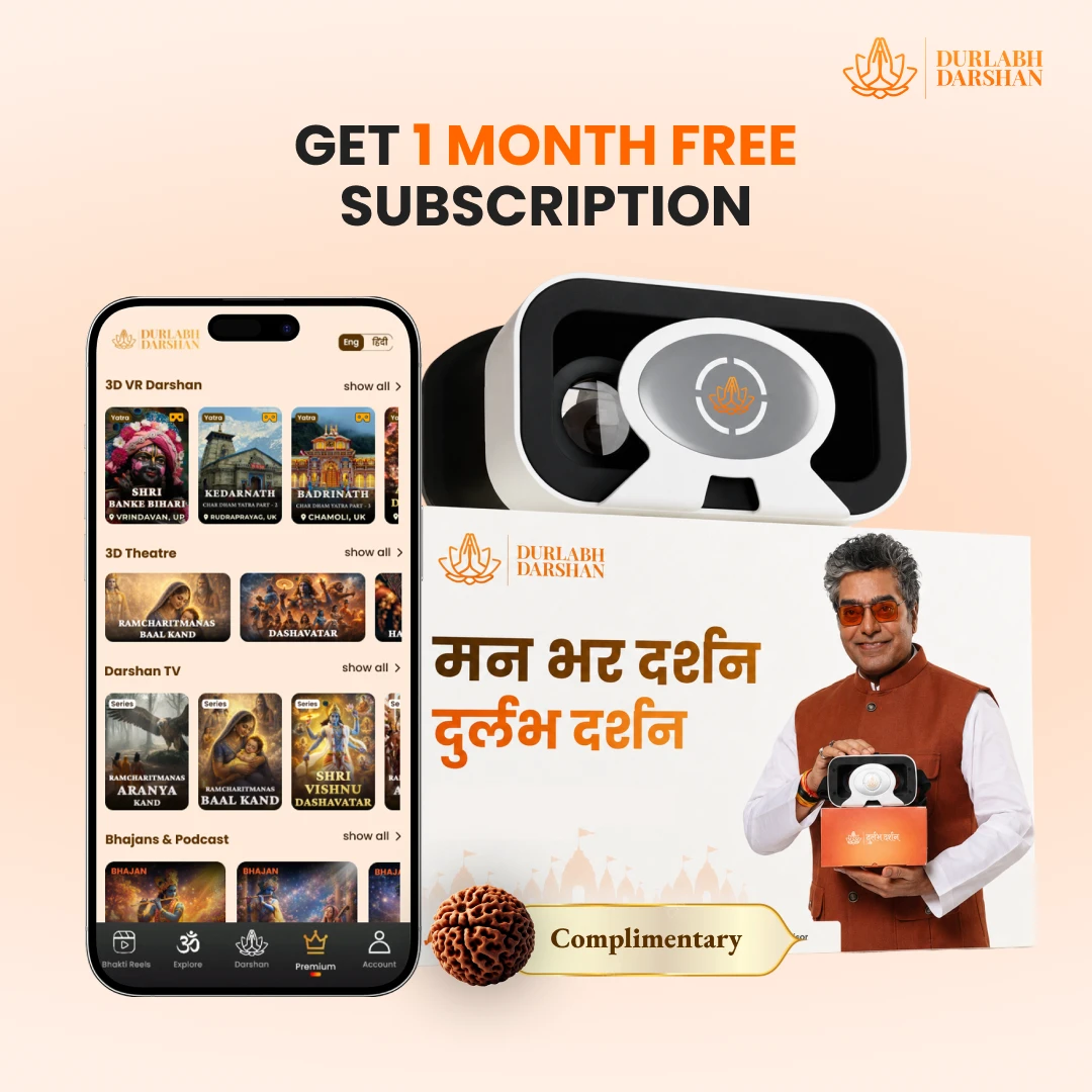 Durlabh Darshan VR Headset with 1-Month Subscription + Complimentary Abhimantrit Rudraksha