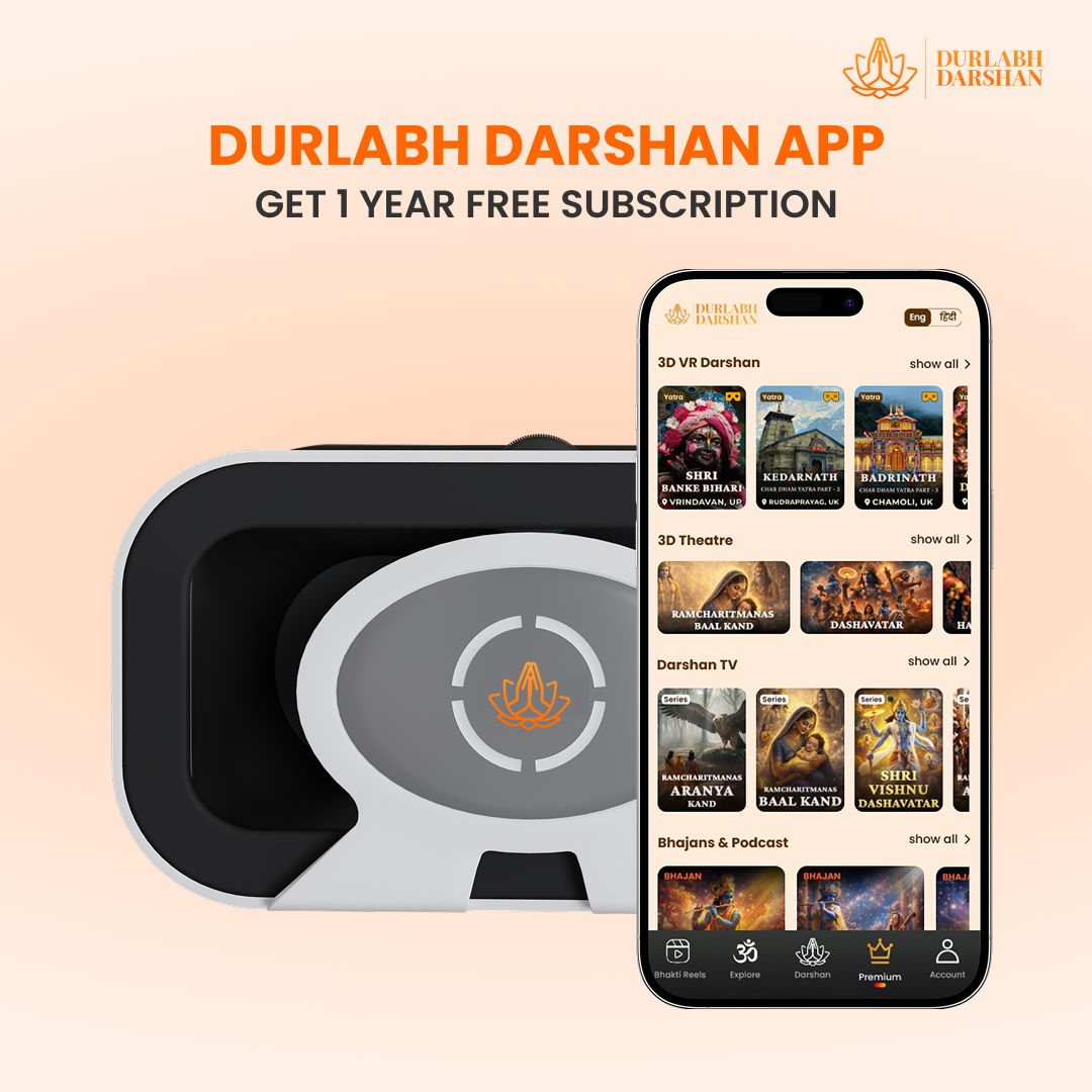 Durlabh Darshan with VR Headset + 1 Year App Subscription + Complimentary Abhimantrit Rudraksha