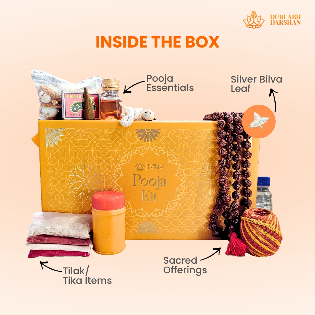 Durlabh Darshan Pooja Combo kit (Rudra Abhishek Pooja Kit + Durlabh Darshan VR Headset + 1 Month App Subscription + Complimentary Abhimantrit Rudraksha