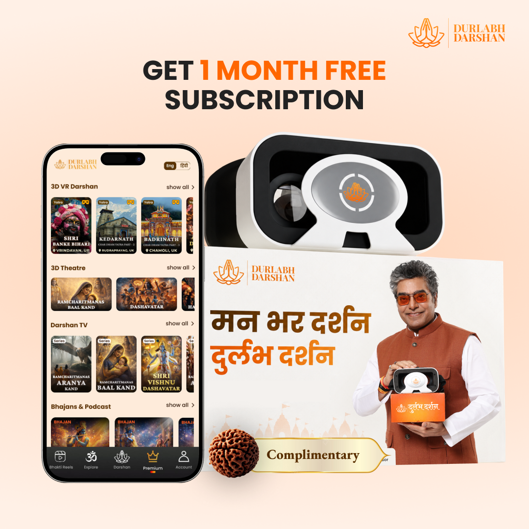 Durlabh Darshan VR Headset with 1-Month Subscription + Complimentary Abhimantrit Rudraksha