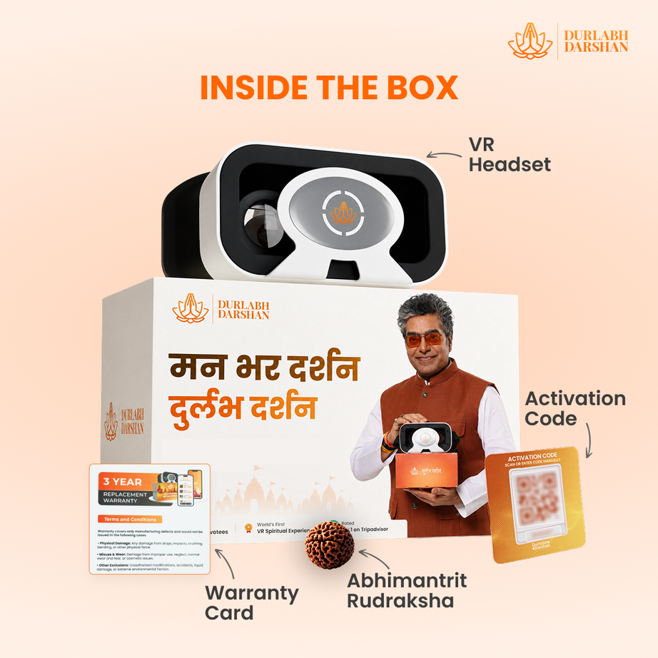 Durlabh Darshan with VR Headset + 1 Year App Subscription + Complimentary Abhimantrit Rudraksha with Prepaid Order