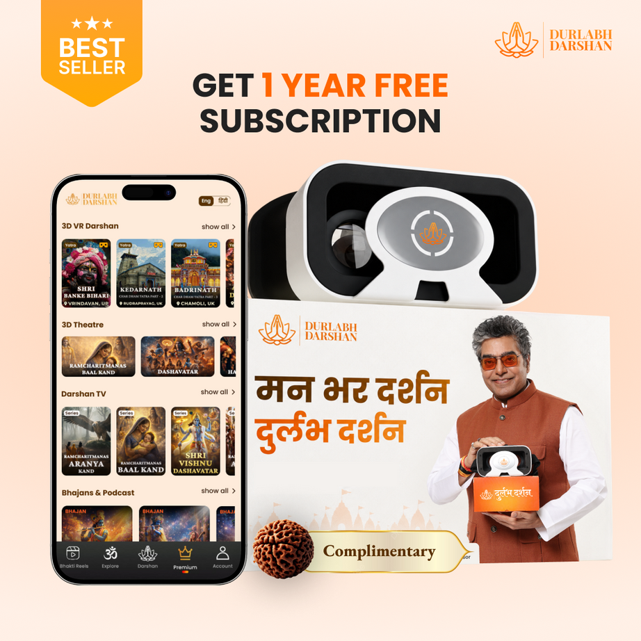 Durlabh Darshan with VR Headset + 1 Year App Subscription + Complimentary Abhimantrit Rudraksha