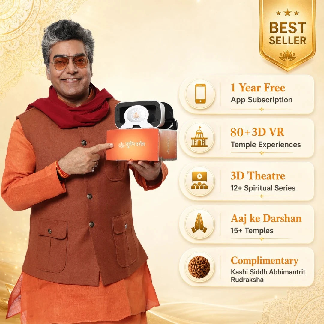 Durlabh Darshan with VR Headset + 1 Year App Subscription + Complimentary Abhimantrit Rudraksha