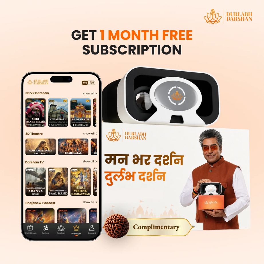 Durlabh Darshan VR Headset with 1-Month Subscription + Complimentary Abhimantrit Rudraksha
