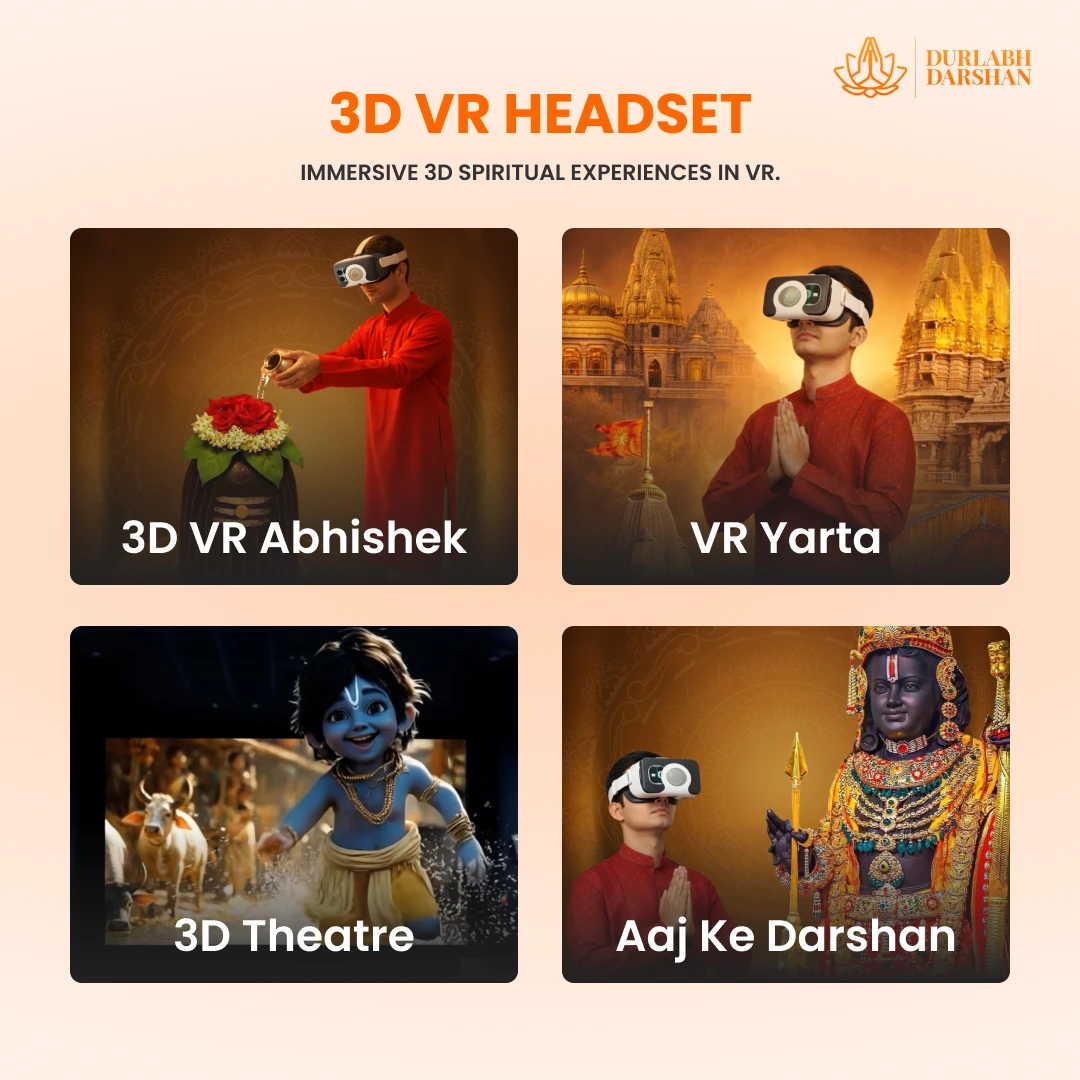 Durlabh Darshan with VR Headset + 1 Year App Subscription + Complimentary Abhimantrit Rudraksha