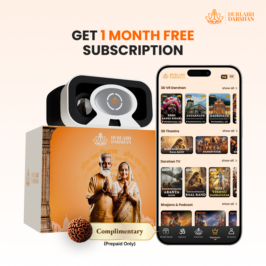 Durlabh Darshan VR Headset with 1-Month Subscription + Complimentary Abhimantrit Rudraksha with Prepaid Order