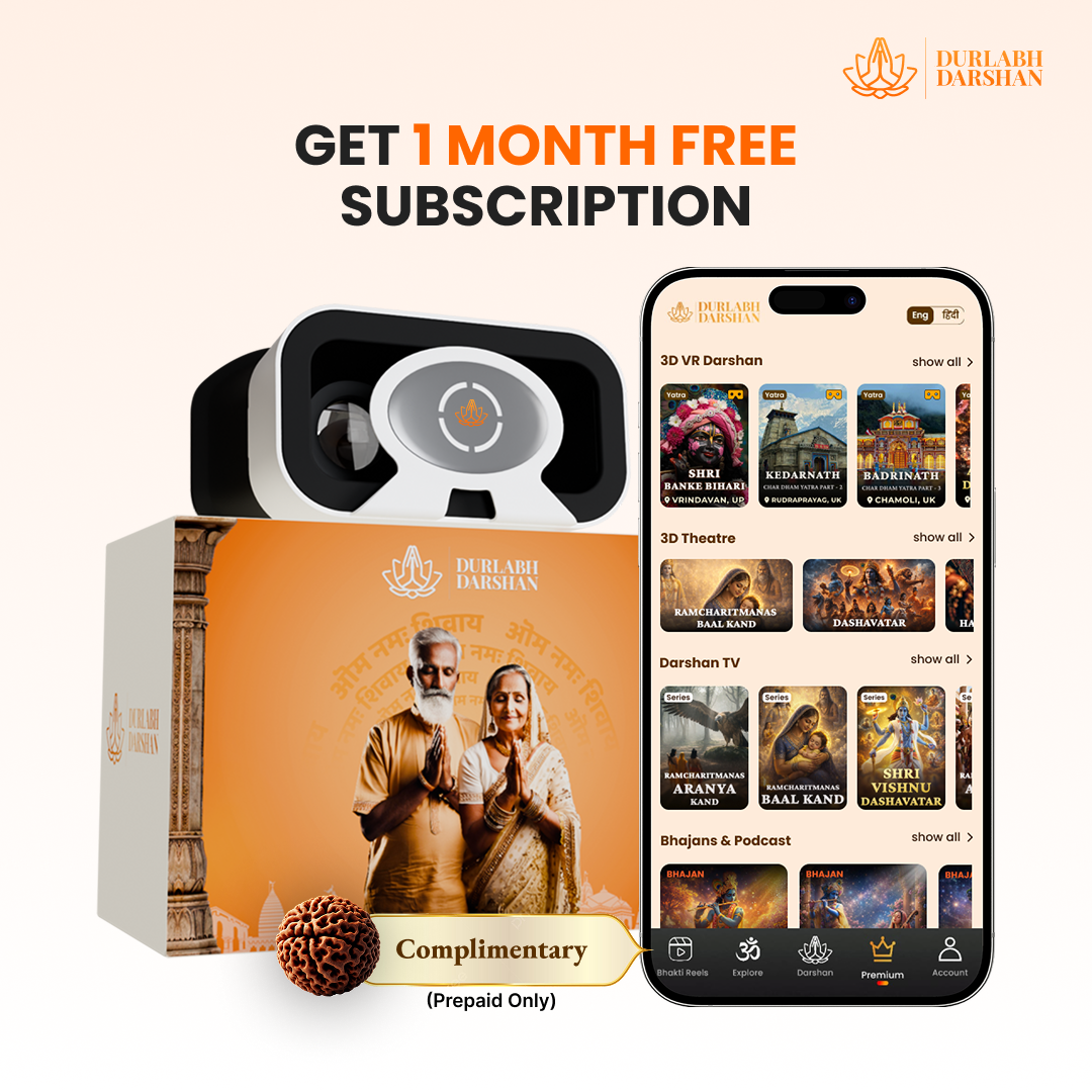 Durlabh Darshan VR Headset with 1-Month Subscription + Complimentary Abhimantrit Rudraksha with Prepaid Order