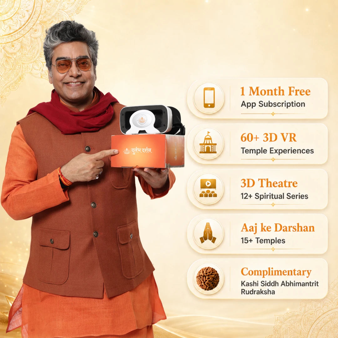 Durlabh Darshan VR Headset with 1-Month Subscription + Complimentary Abhimantrit Rudraksha