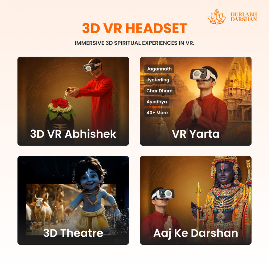 Durlabh Darshan VR Headset with 1-Month Subscription + Complimentary Abhimantrit Rudraksha with Prepaid Order