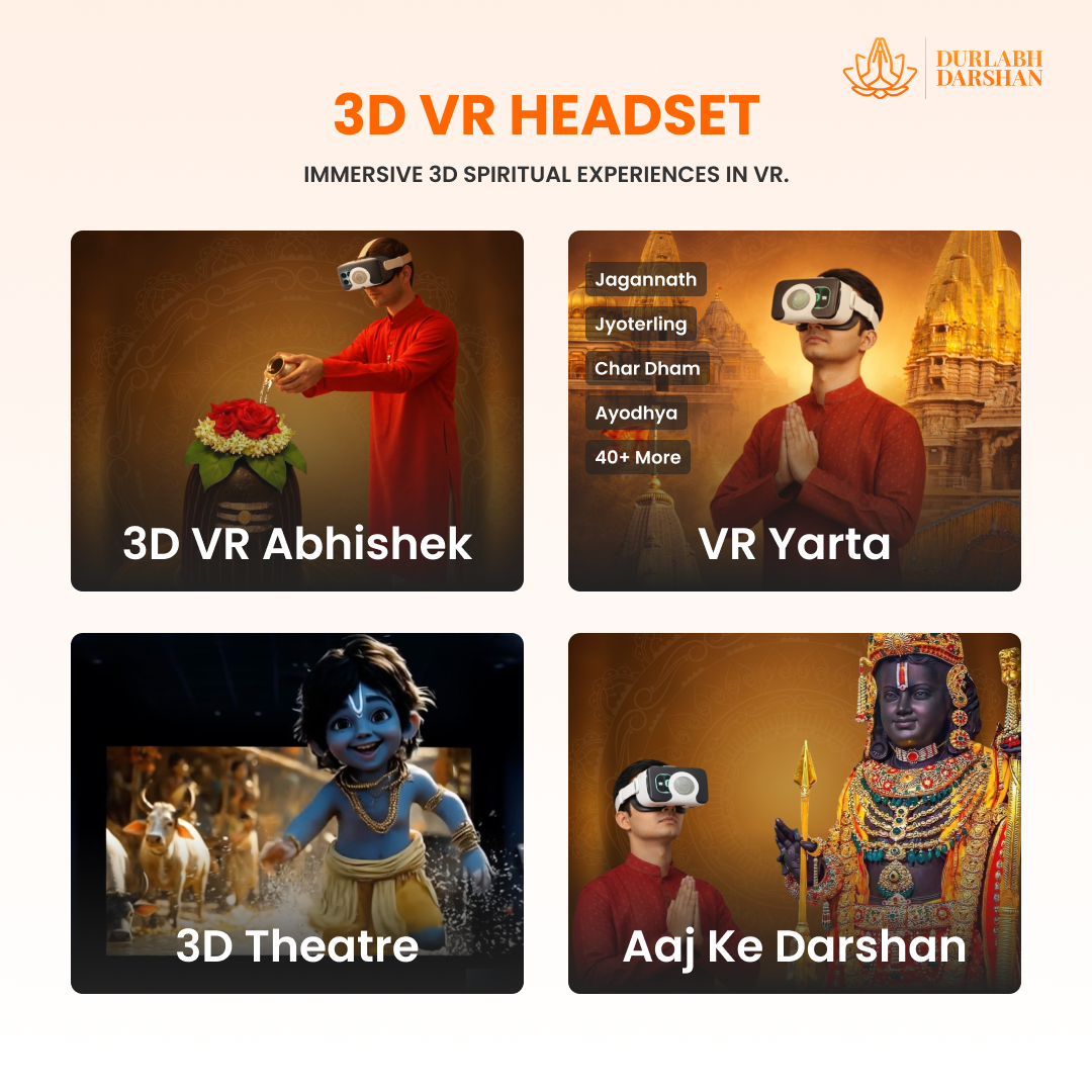 Durlabh Darshan VR Headset with 1-Month Subscription + Complimentary Abhimantrit Rudraksha with Prepaid Order