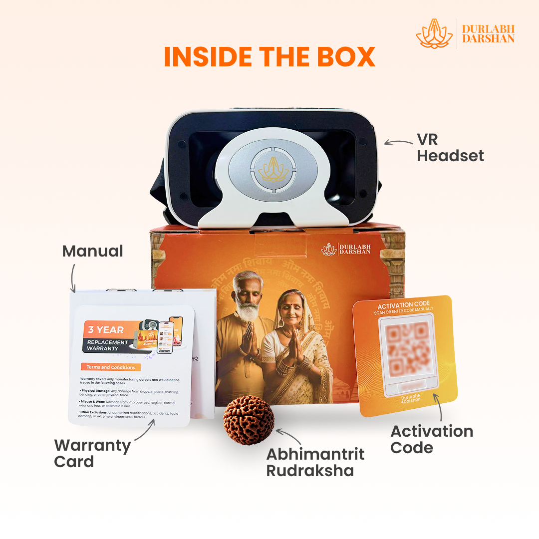 Durlabh Darshan VR Headset with 1-Month Subscription + Complimentary Abhimantrit Rudraksha with Prepaid Order