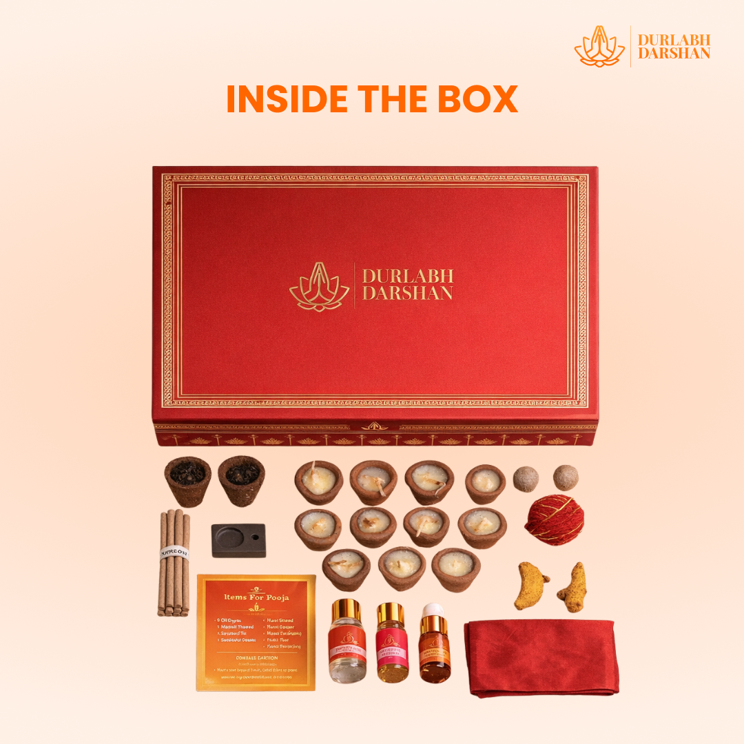 Durlabh Darshan with VR Headset + Premium Pooja Kit + 1 Month App Subscription + Complimentary Abhimantrit Rudraksha with Prepaid Order
