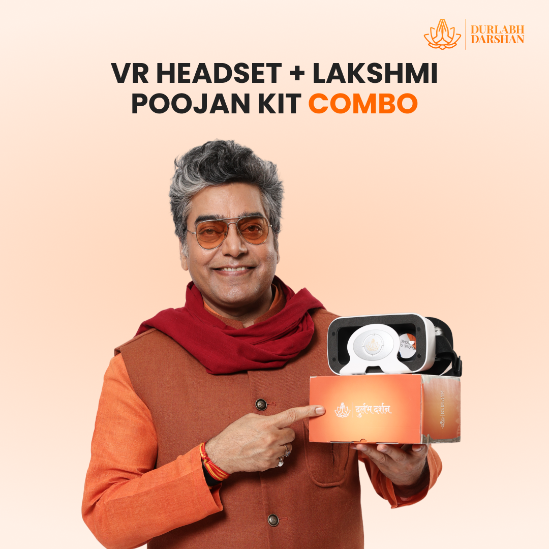 Durlabh Darshan with VR Headset + Premium Pooja Kit + 1 Month App Subscription + Complimentary Abhimantrit Rudraksha with Prepaid Order