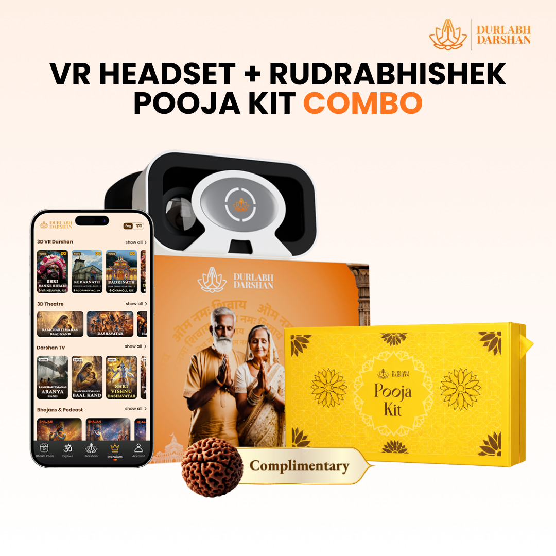 Durlabh Darshan Pooja Combo kit (Rudra Abhishek Pooja Kit + Durlabh Darshan VR Headset + 1 Month App Subscription + Complimentary Abhimantrit Rudraksha with Prepaid Order