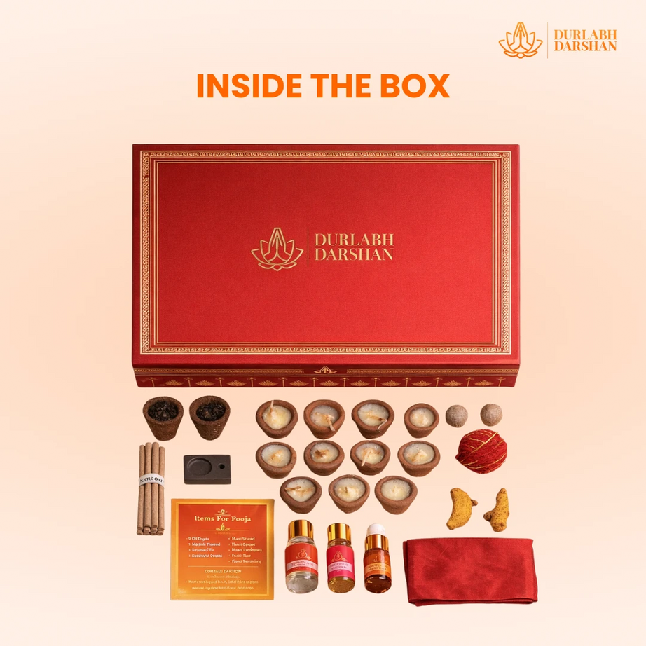 Durlabh Darshan with VR Headset + Premium Pooja Kit + 1 Month App Subscription + Complimentary Abhimantrit Rudraksha