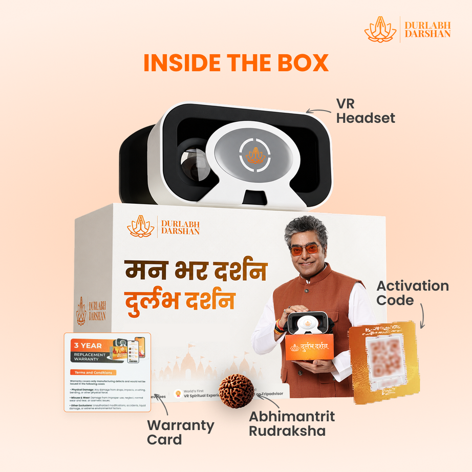 Durlabh Darshan with VR Headset + 1 Year App Subscription + Complimentary Abhimantrit Rudraksha