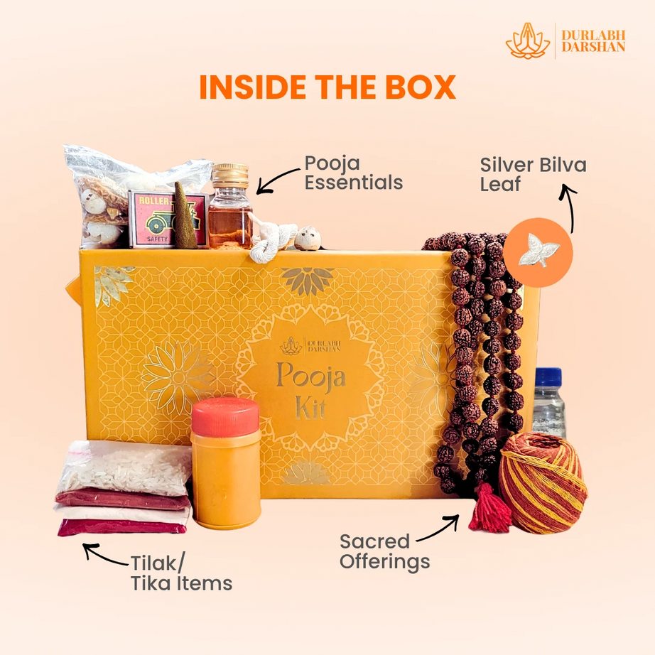 Durlabh Darshan Pooja Combo kit (Rudra Abhishek Pooja Kit + Durlabh Darshan VR Headset + 1 Month App Subscription + Complimentary Abhimantrit Rudraksha